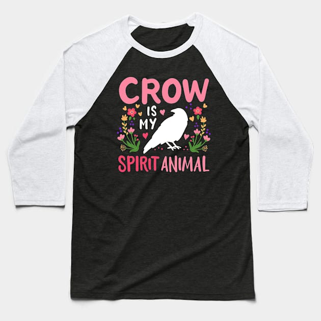 Crow Birds Birdwatcher Baseball T-Shirt by CreativeGiftShop